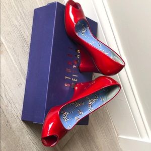 Stuart Weitzman red patent pumps